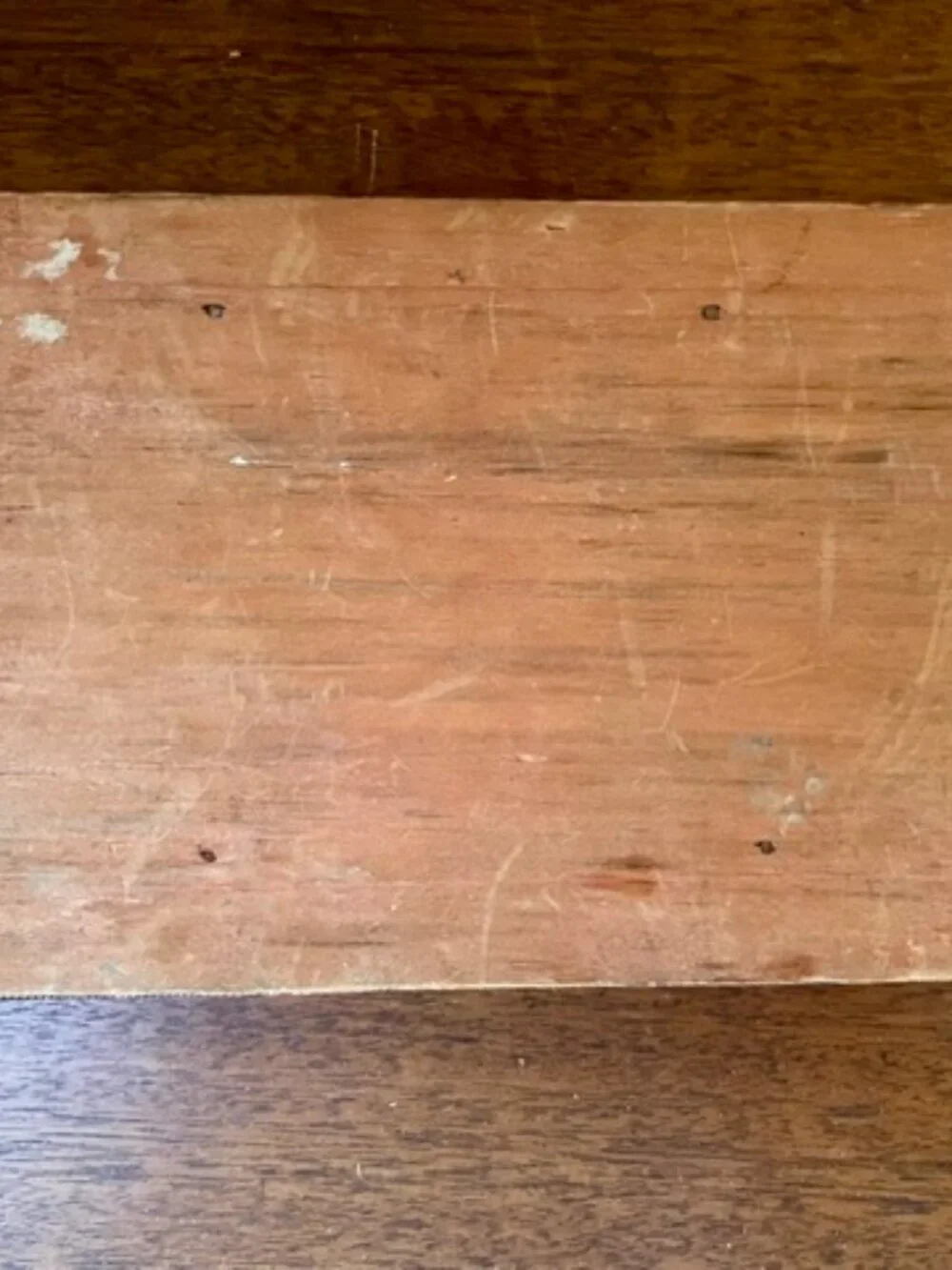 Antique 1910 Primitive Wood Candy Box Courting Couple on Lid - Burned Sillhoute